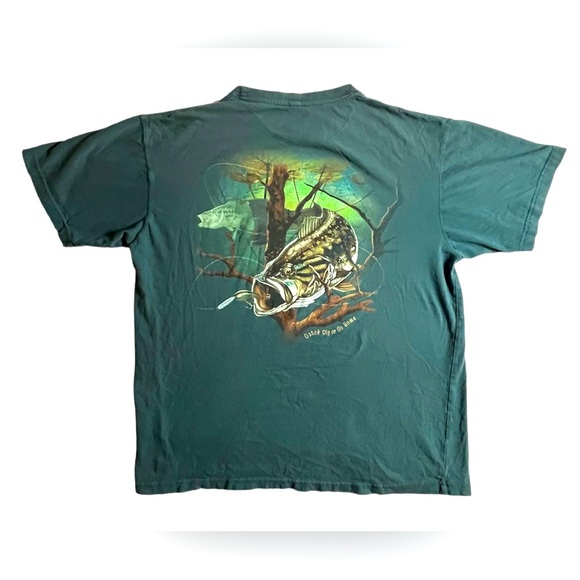 Outdoor Life T-Shirt Graphic Print Fish Catch Big or Go Home - Picture 2 of 5